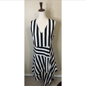 Vince Camuto Black and White Striped Dress Size 10